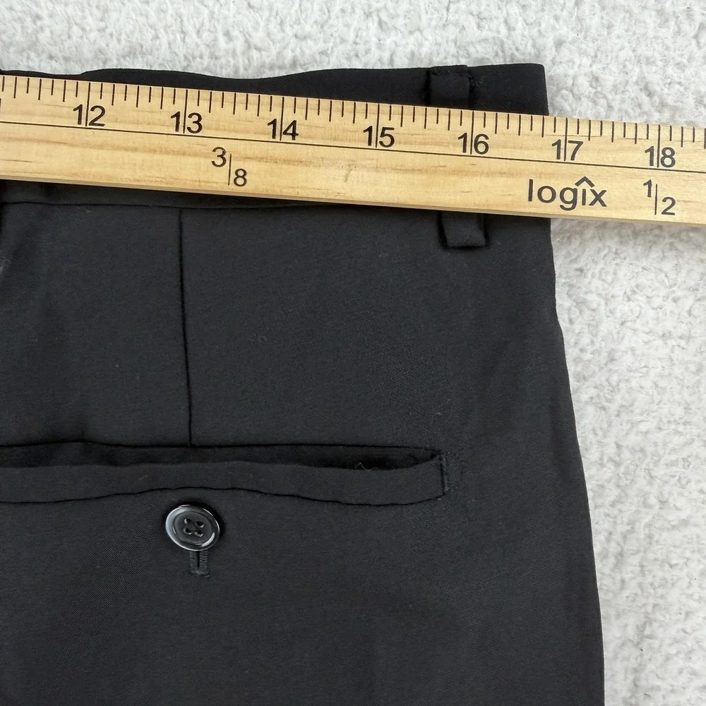 Tiglio Dress Pants Mens 34R Black Slim Fit Wool Tapered Office Business 34x34‎